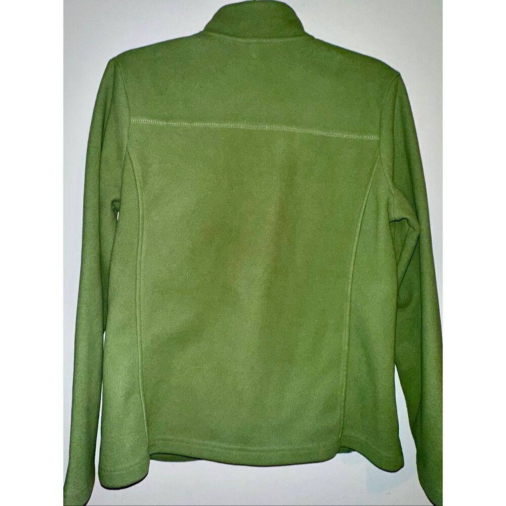 Brooks Brothers 346 1/4 Zip Fleece Long Sleeve Pullover Women L Green Pink Logo - Picture 3 of 5